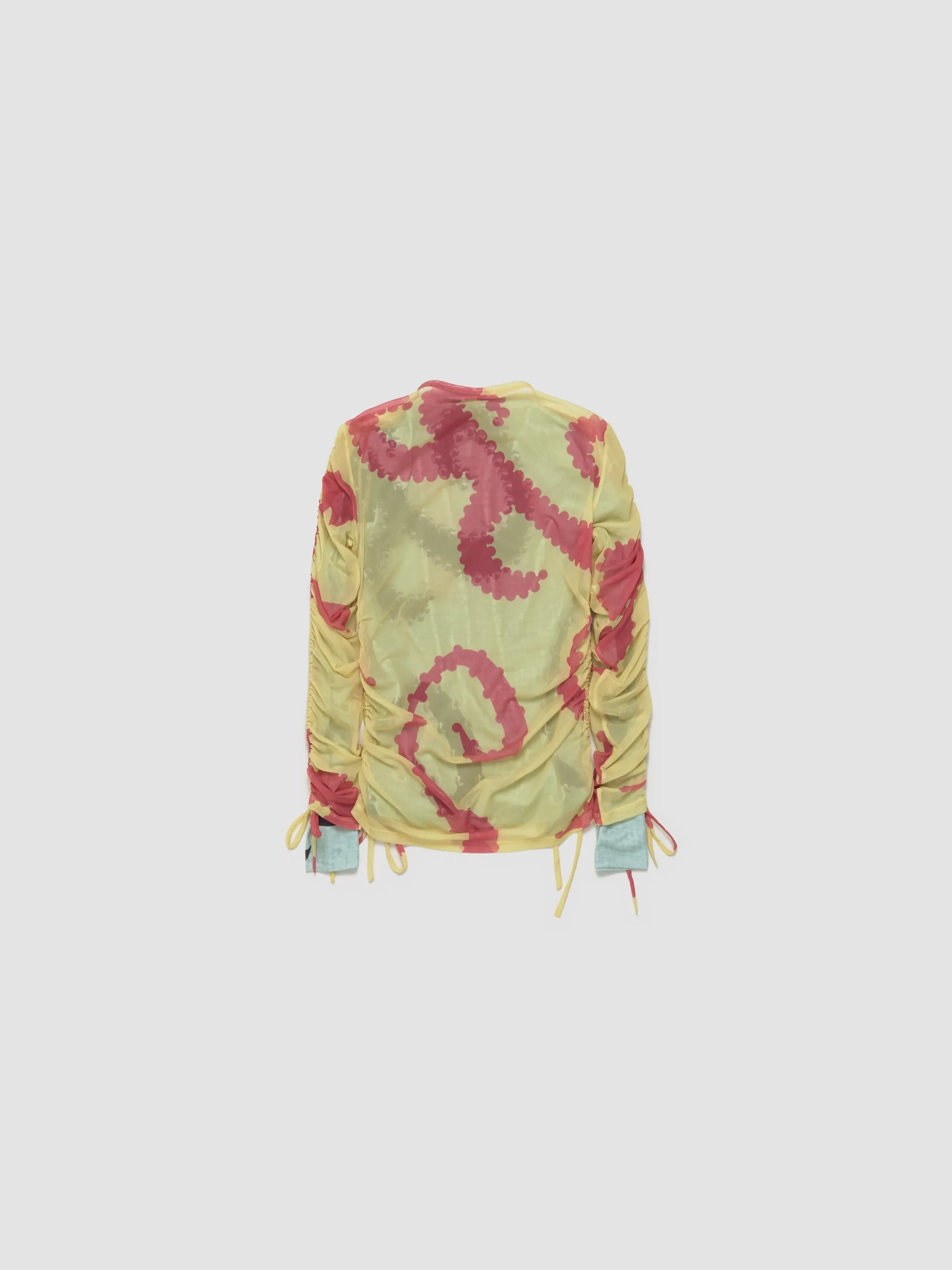 Cat Ballast Long Sleeve Top in Green & Yellow