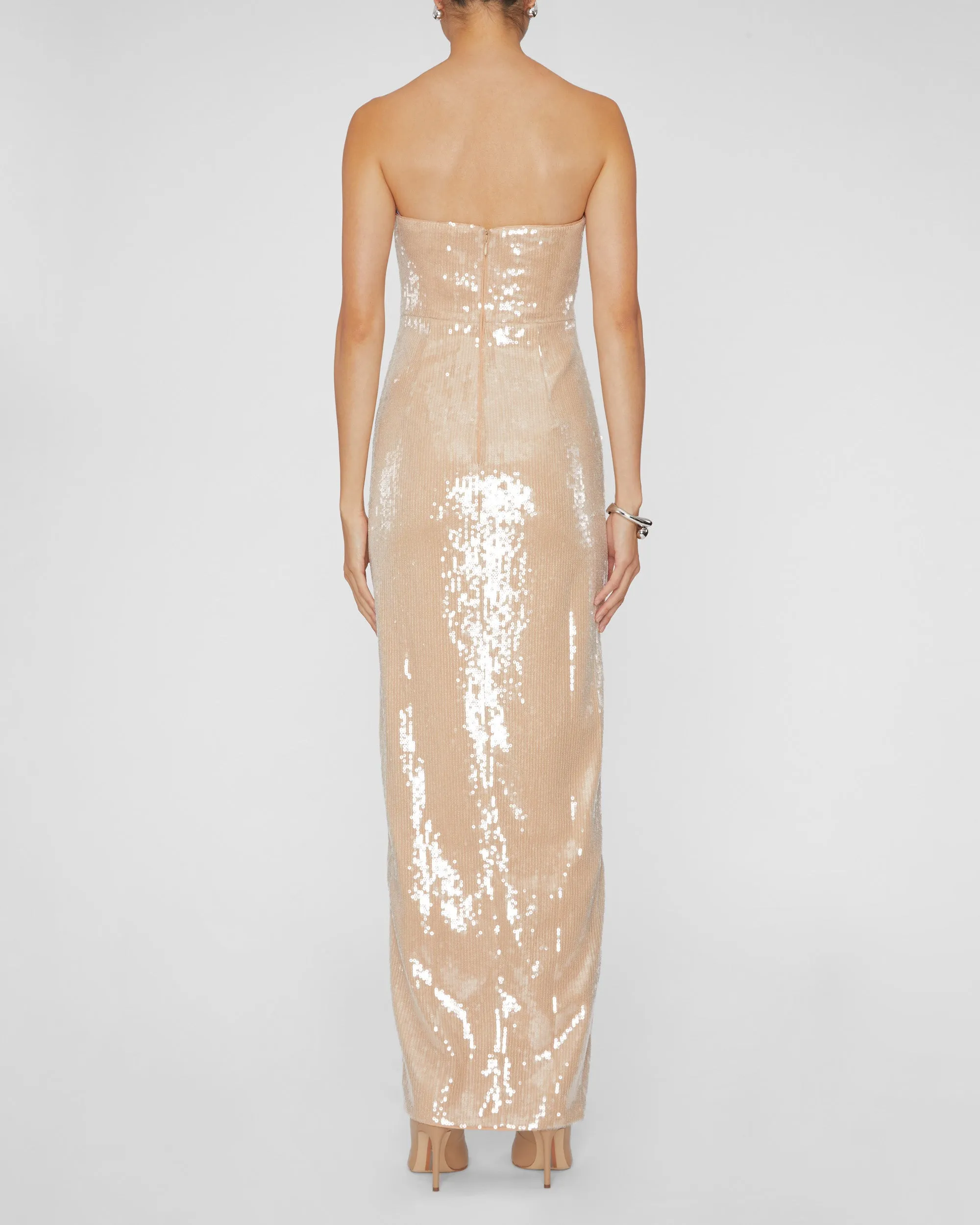 Champagne Sequin Maxi Dress