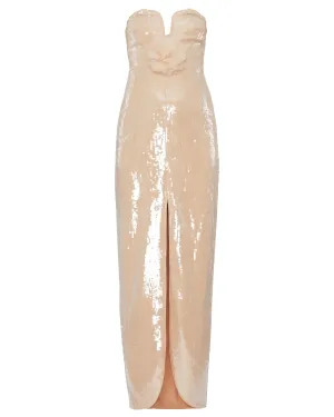Champagne Sequin Maxi Dress