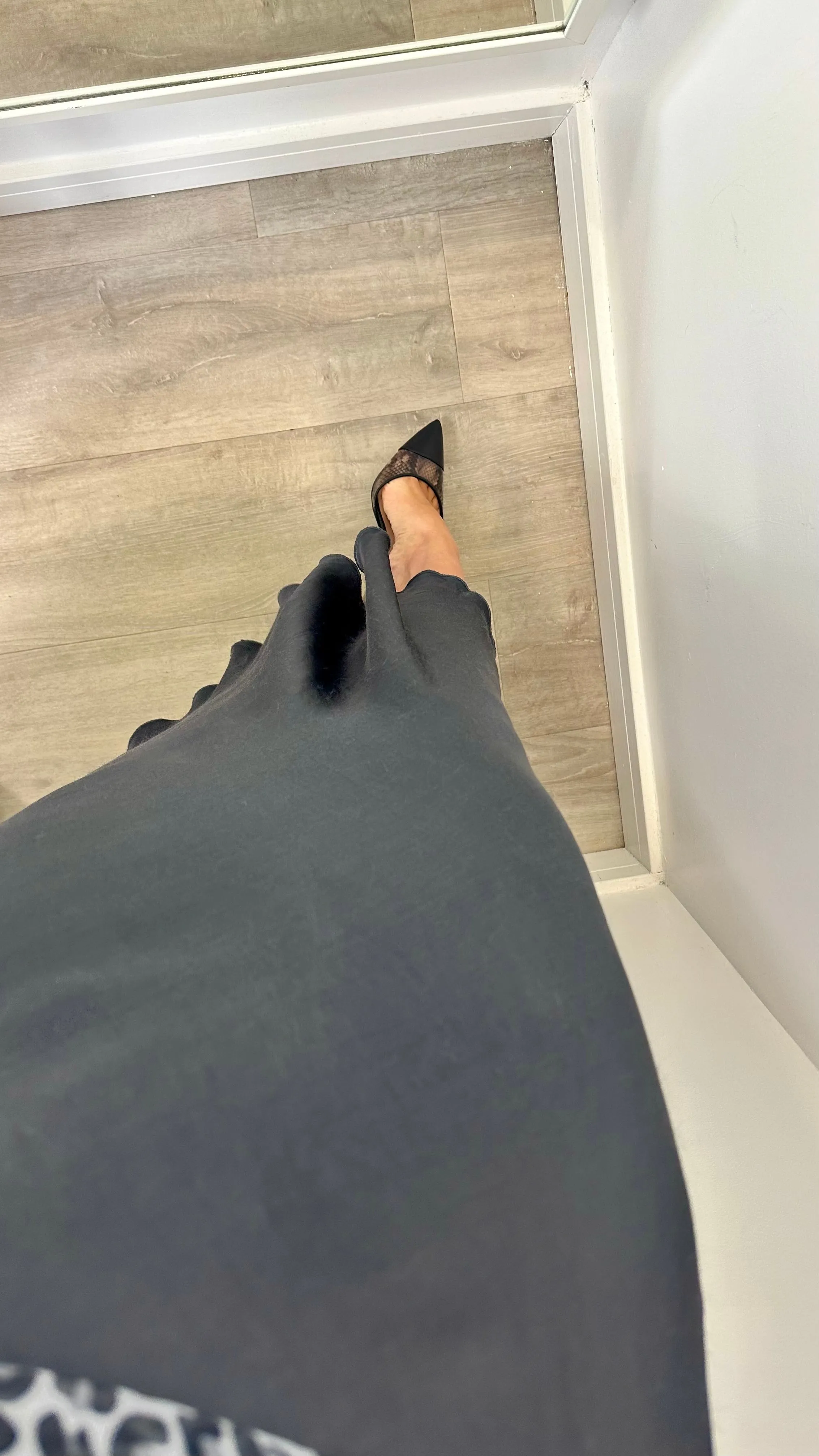 CHARCOAL SATIN SKIRT