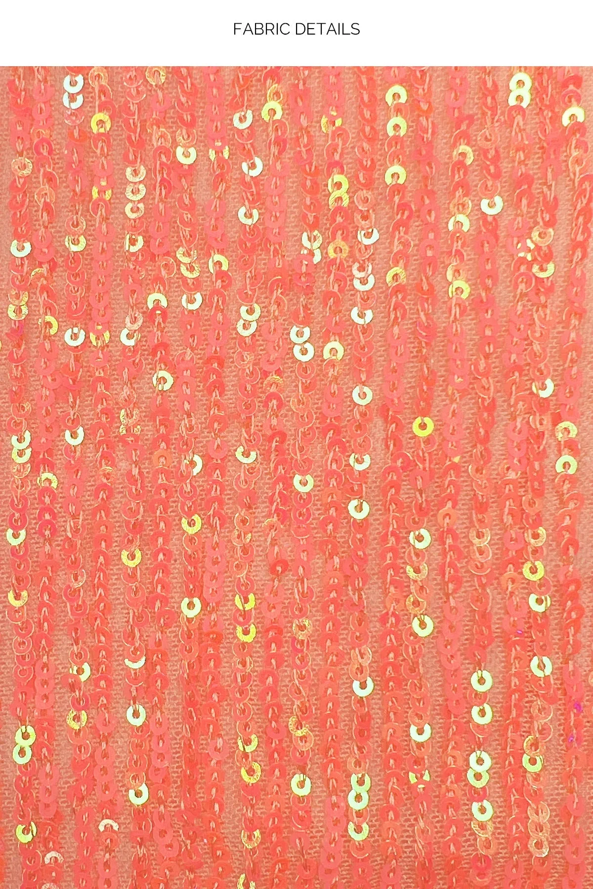 CHASING STARS - Sequins Triangle Halter Top & Sequins Full Ruched Back Bottom • Coral