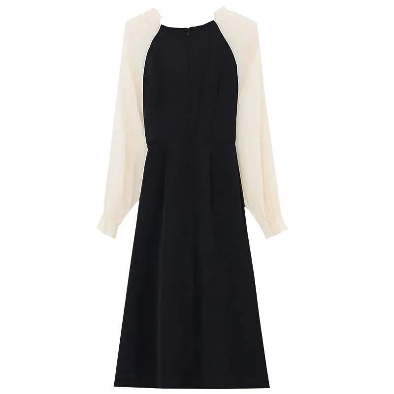 Chic French Style Dress with Slim Fit and Split Hem