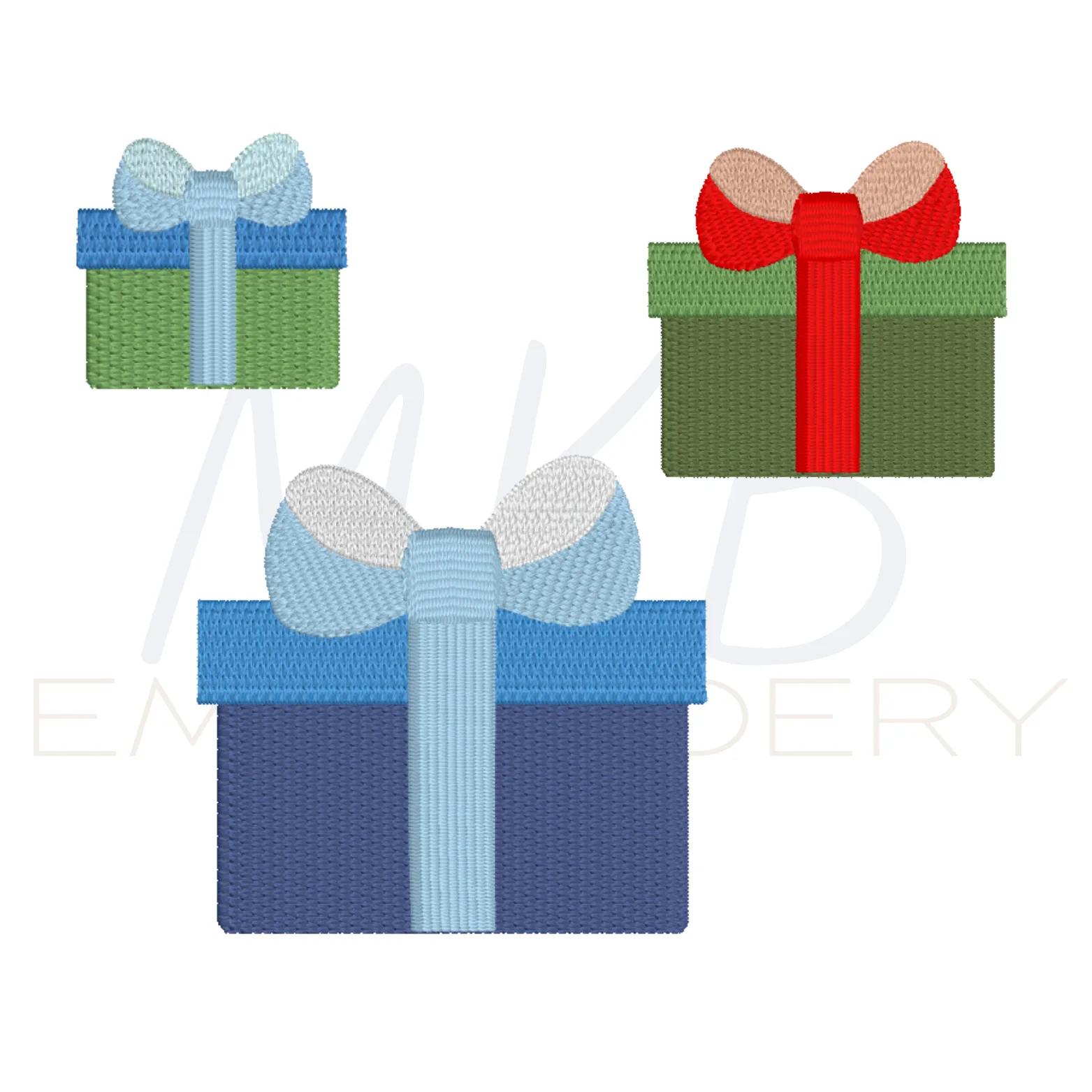 Christmas Present with a Bow Embroidery Design, Mini