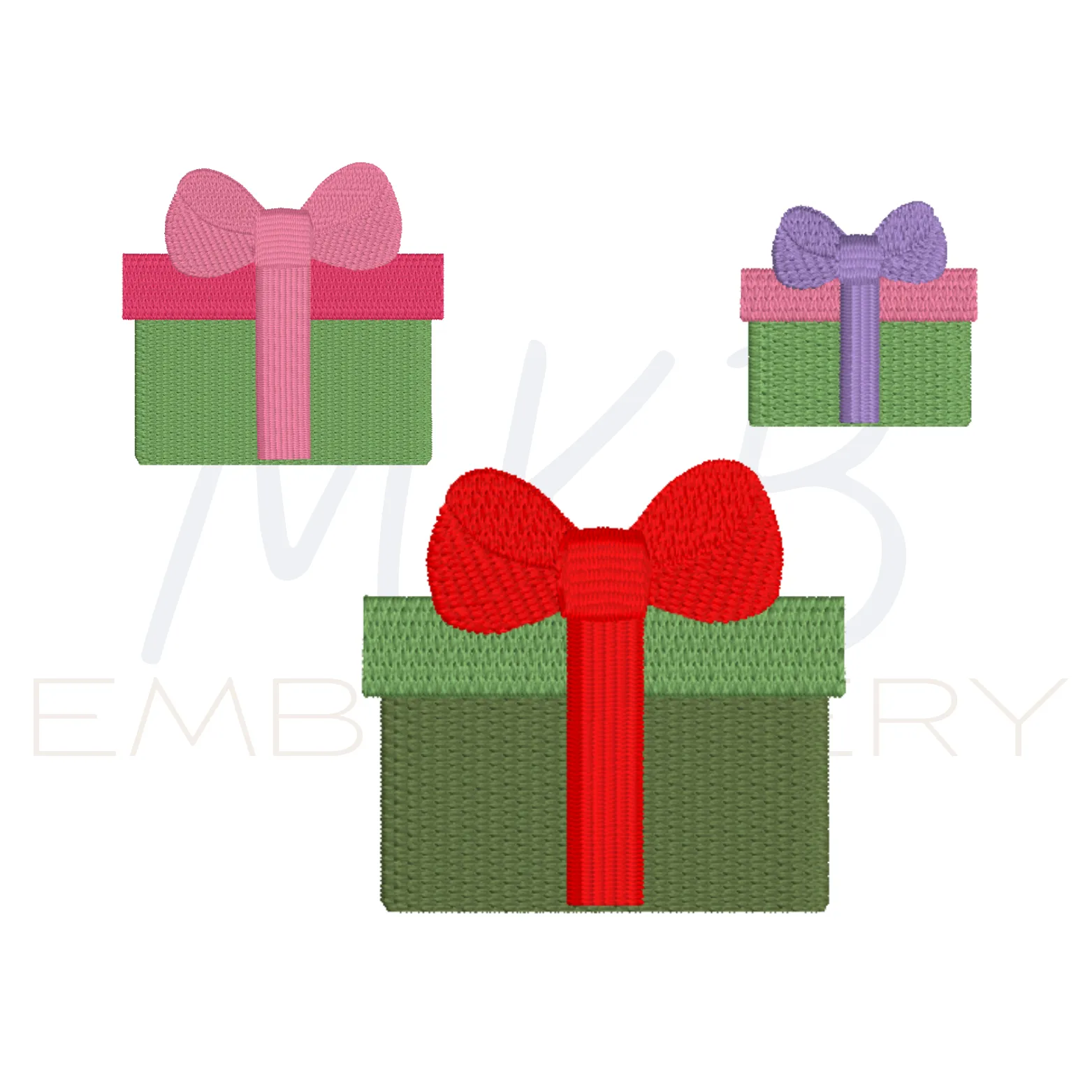 Christmas Present with a Bow Embroidery Design, Mini