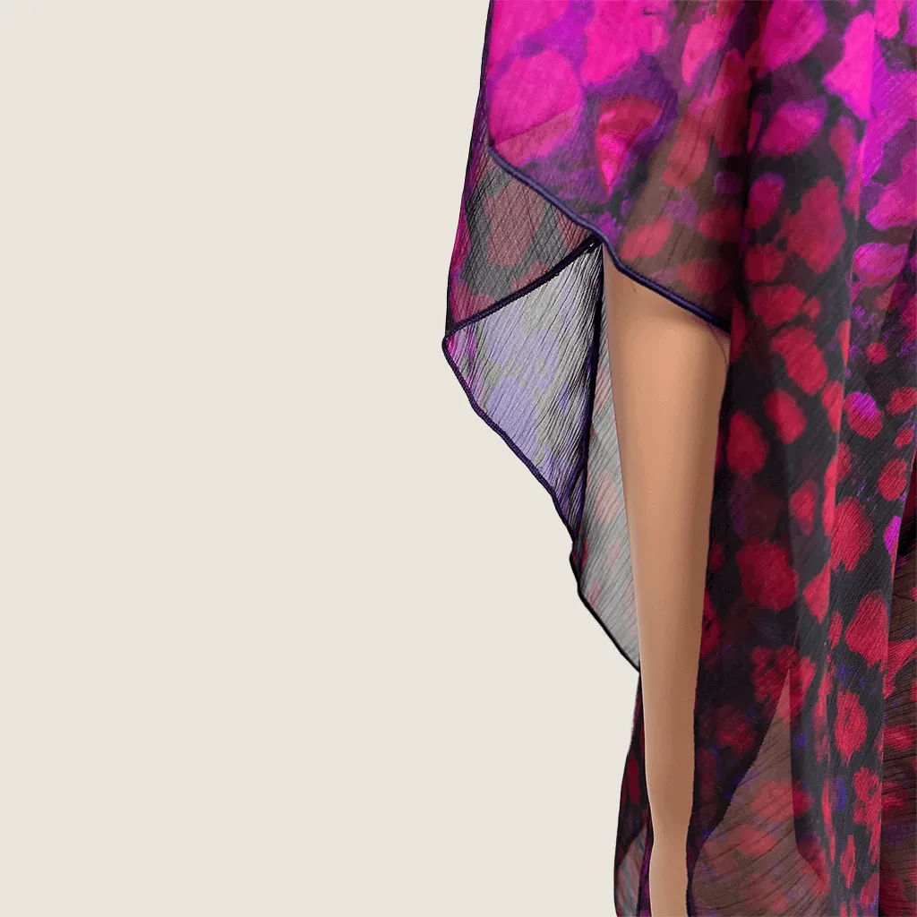 Clover Love Kaftan Style Crepe Butterfly Top Medium