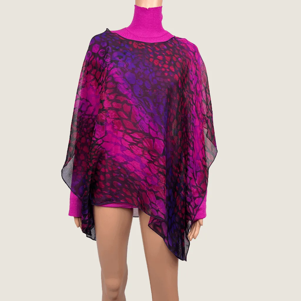 Clover Love Kaftan Style Crepe Butterfly Top Medium