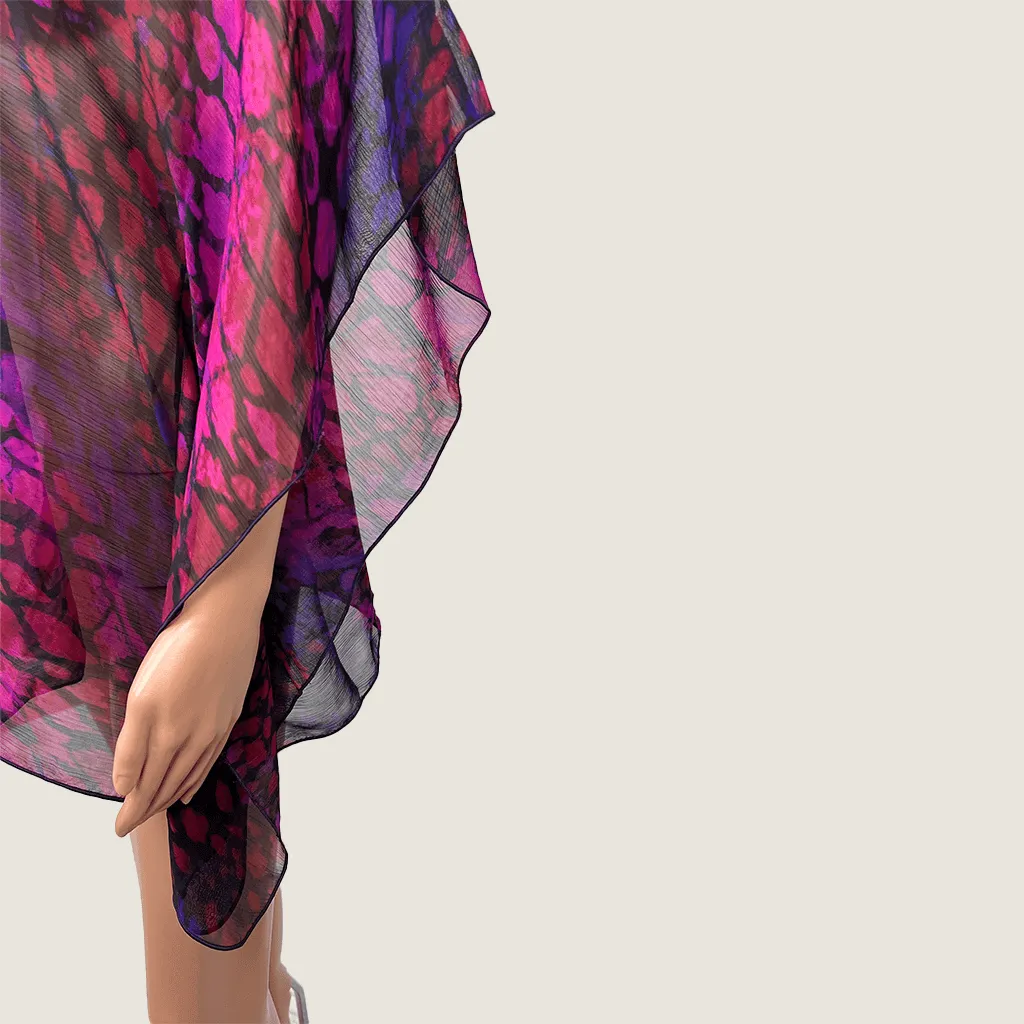 Clover Love Kaftan Style Crepe Butterfly Top Medium