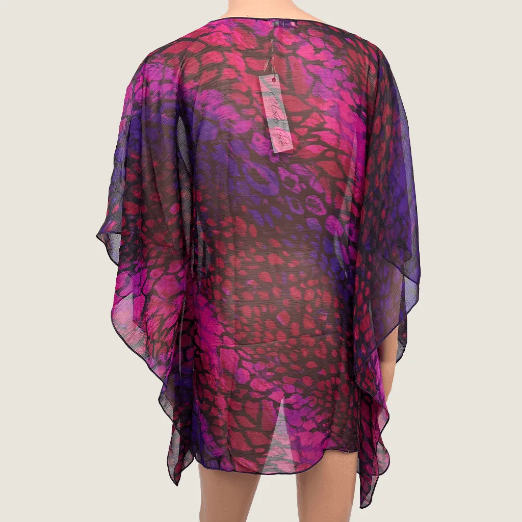 Clover Love Kaftan Style Crepe Butterfly Top Medium