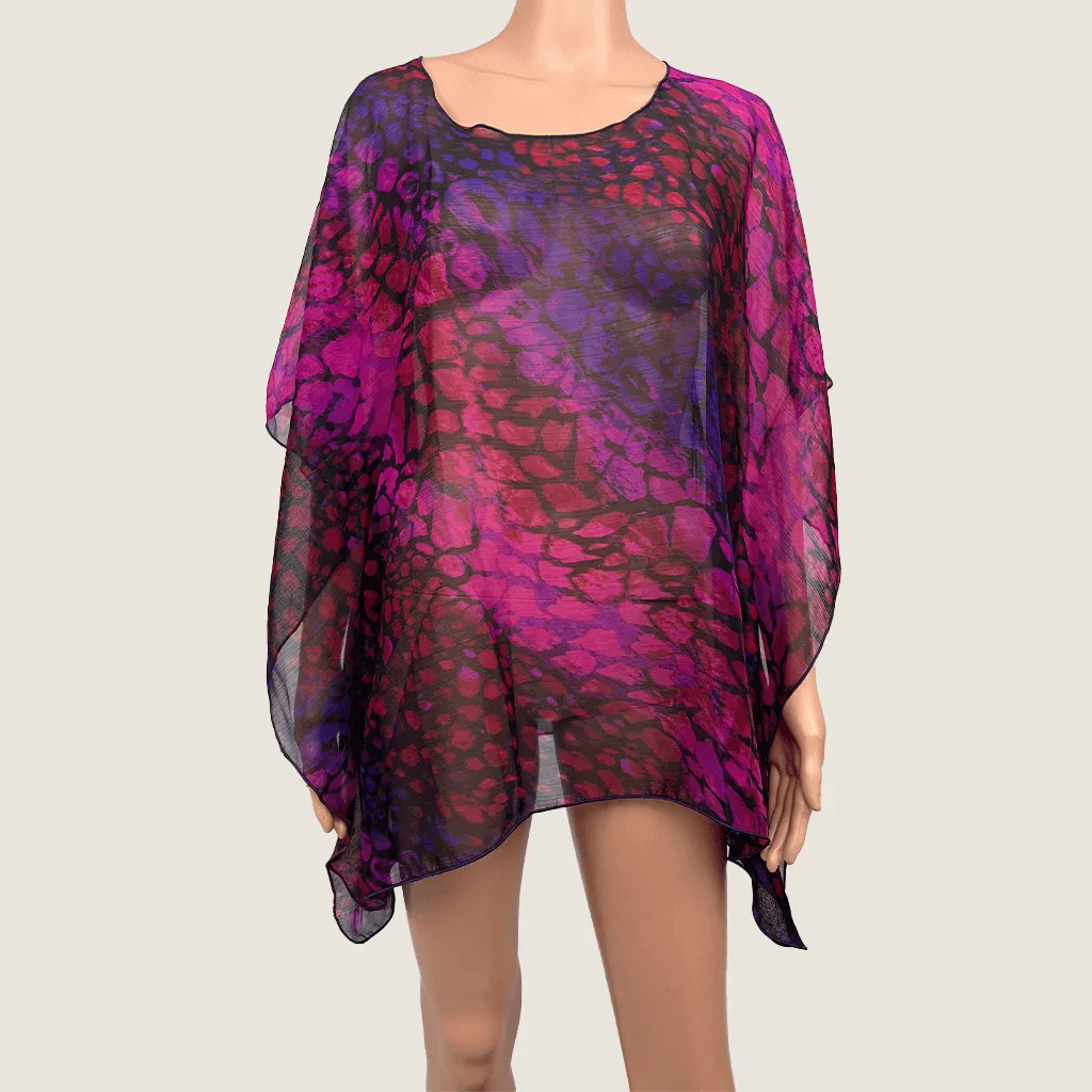 Clover Love Kaftan Style Crepe Butterfly Top Medium