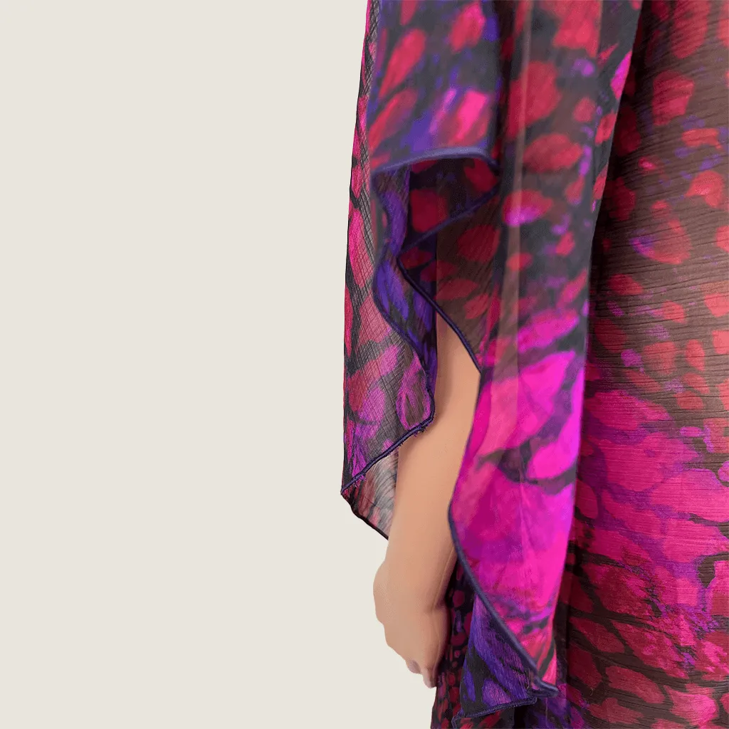 Clover Love Kaftan Style Crepe Butterfly Top Medium