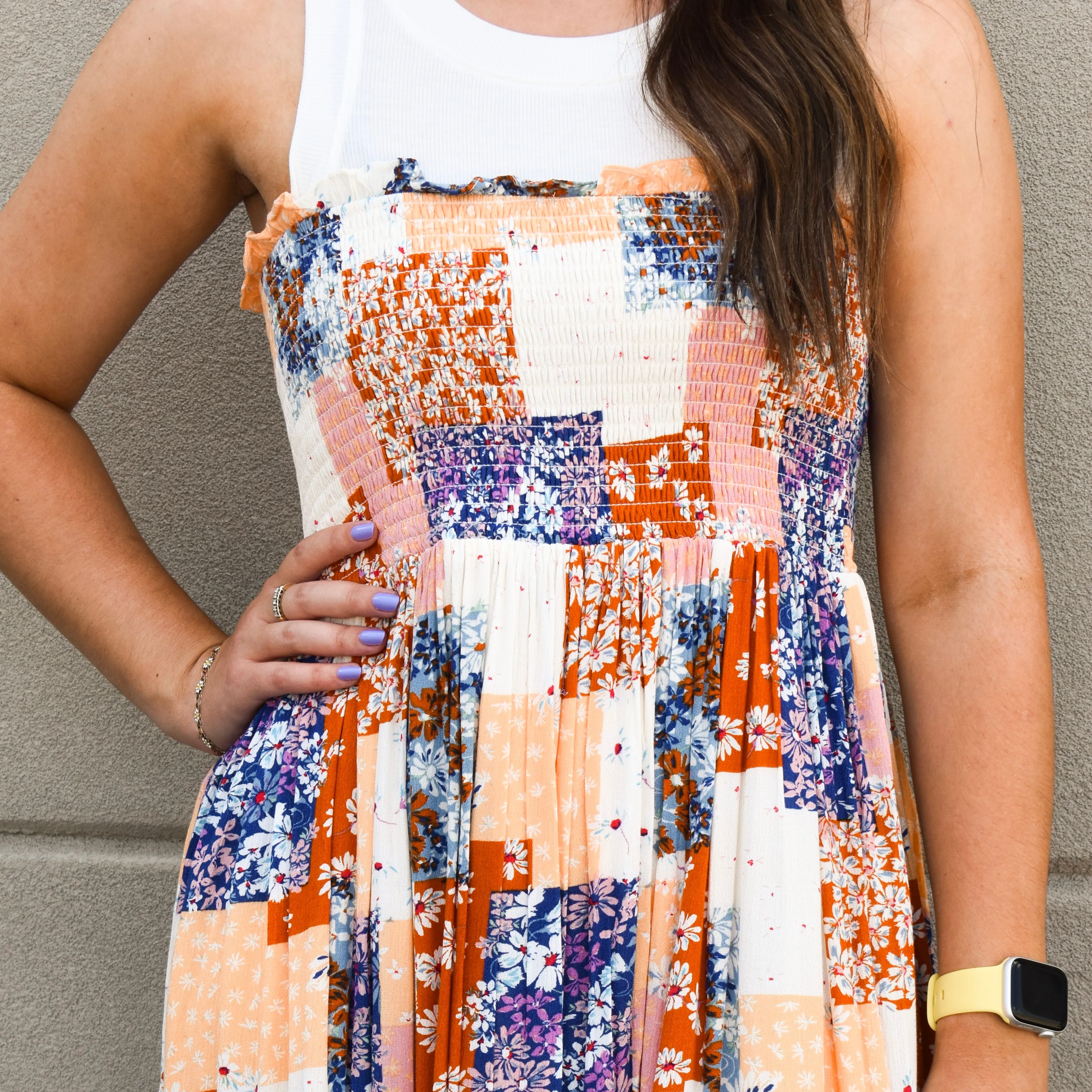 Convertible Patchwork Smoked Maxi Skirt/Dress