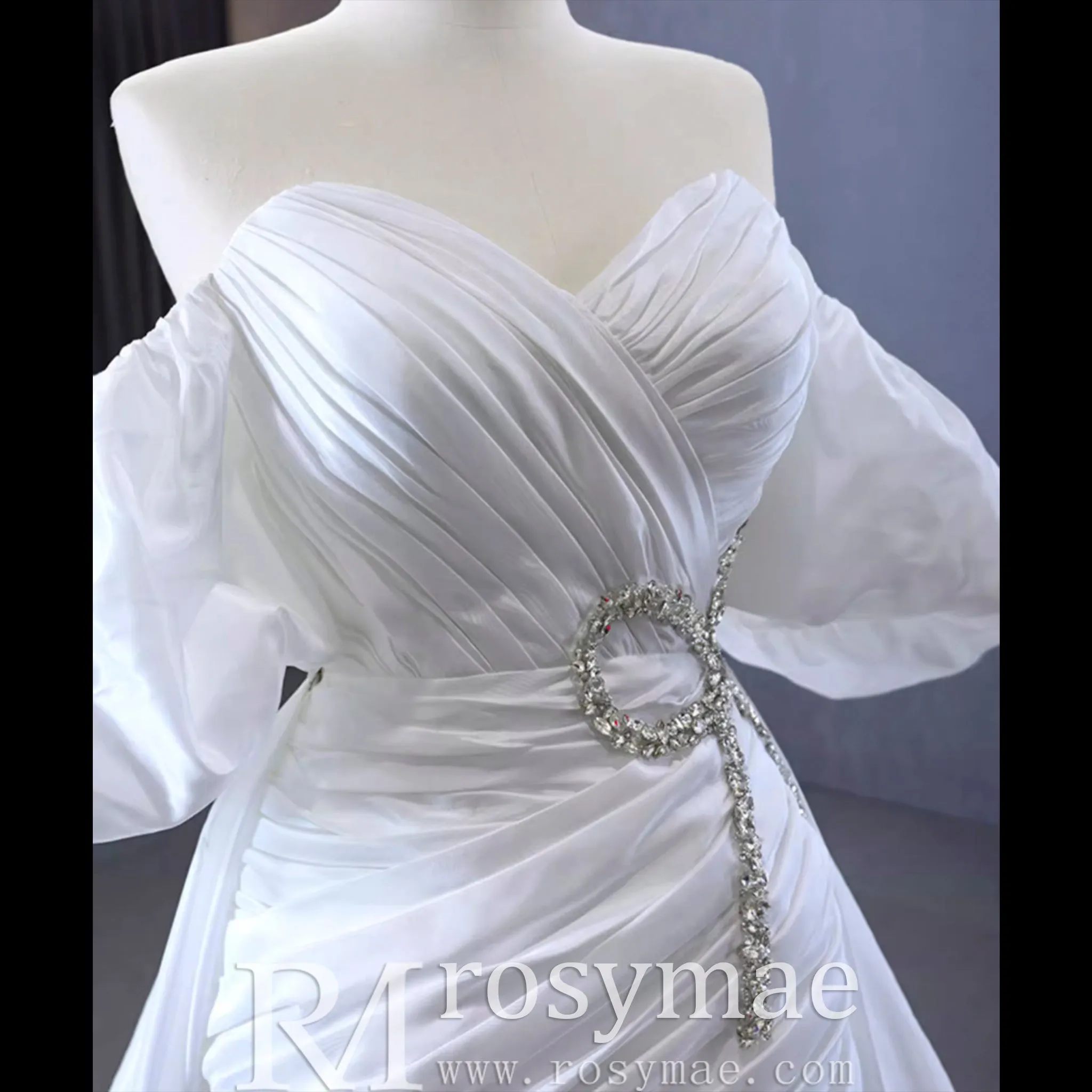 Convertible Short Above Knee Wedding Dress with Detachable Train