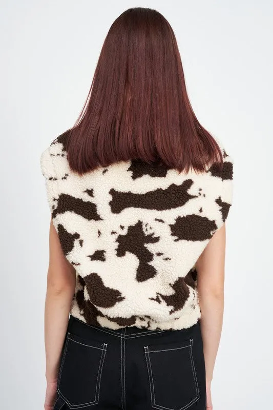 Cow Print Vest