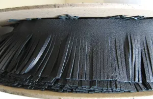 Cowhide Fringe Trim Tape Black 1500 Nappa Garment Leather  2-1/2" x 1/8"(1 foot) F25001259