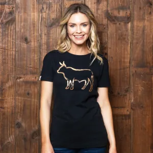 Crackle Foil Nguni Crew Tee - Mamba