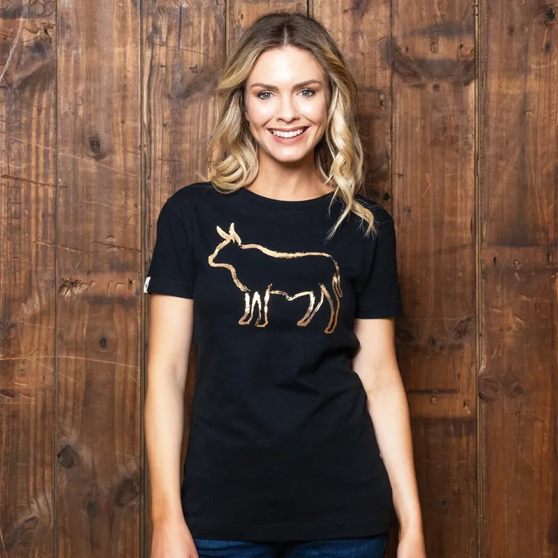 Crackle Foil Nguni Crew Tee - Mamba