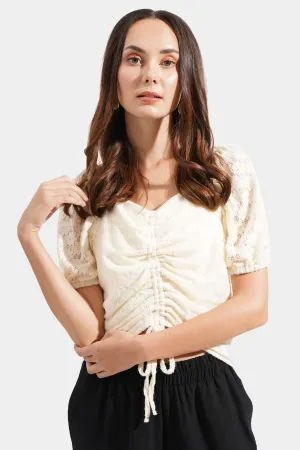 Crochet Ruching Top