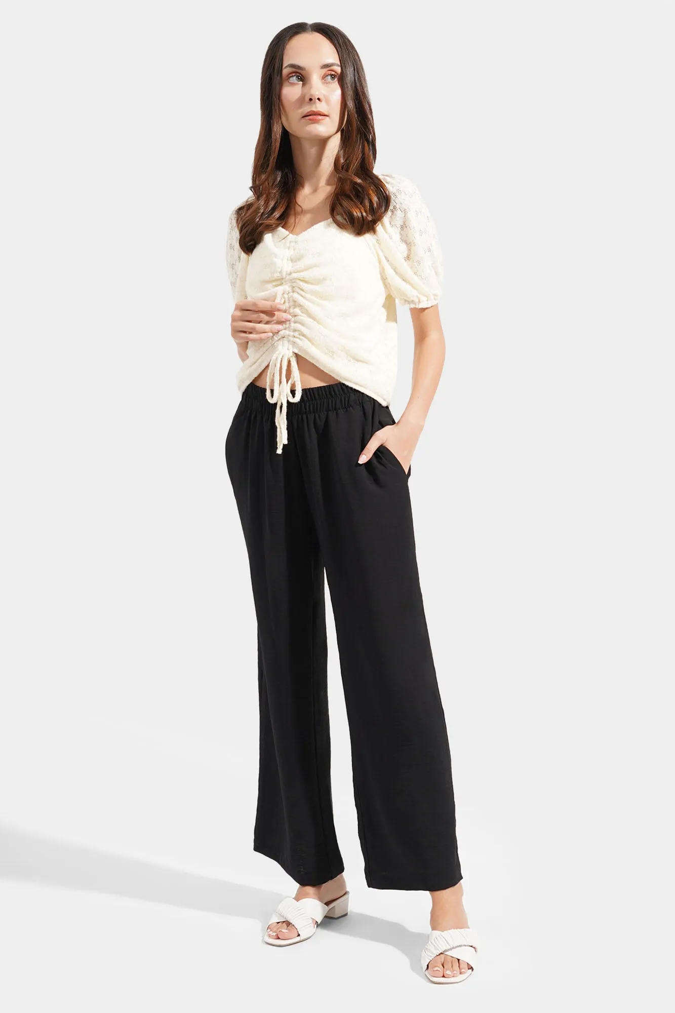 Crochet Ruching Top
