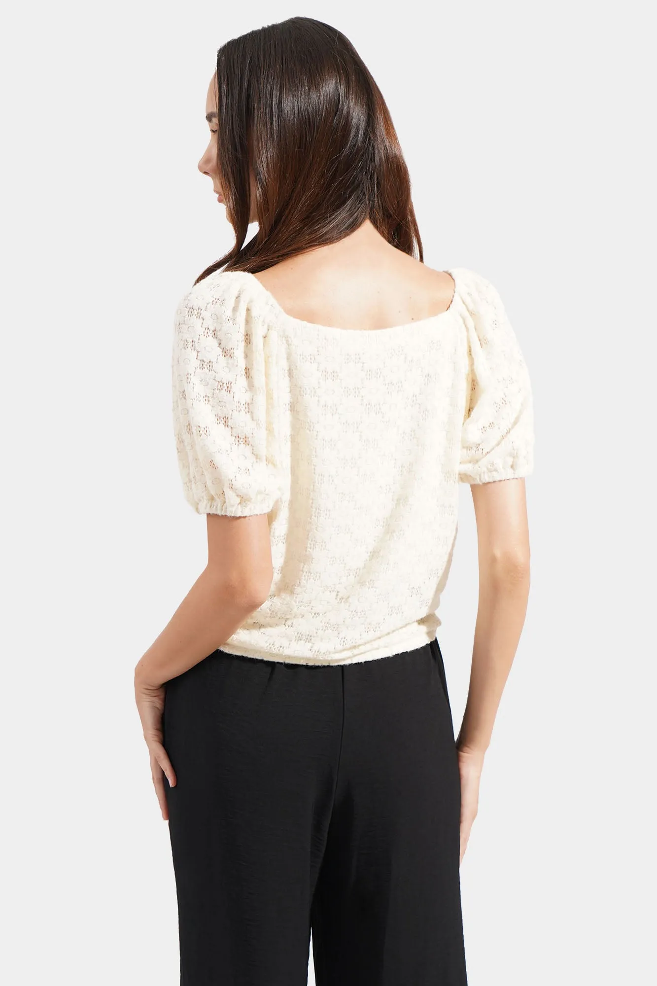Crochet Ruching Top