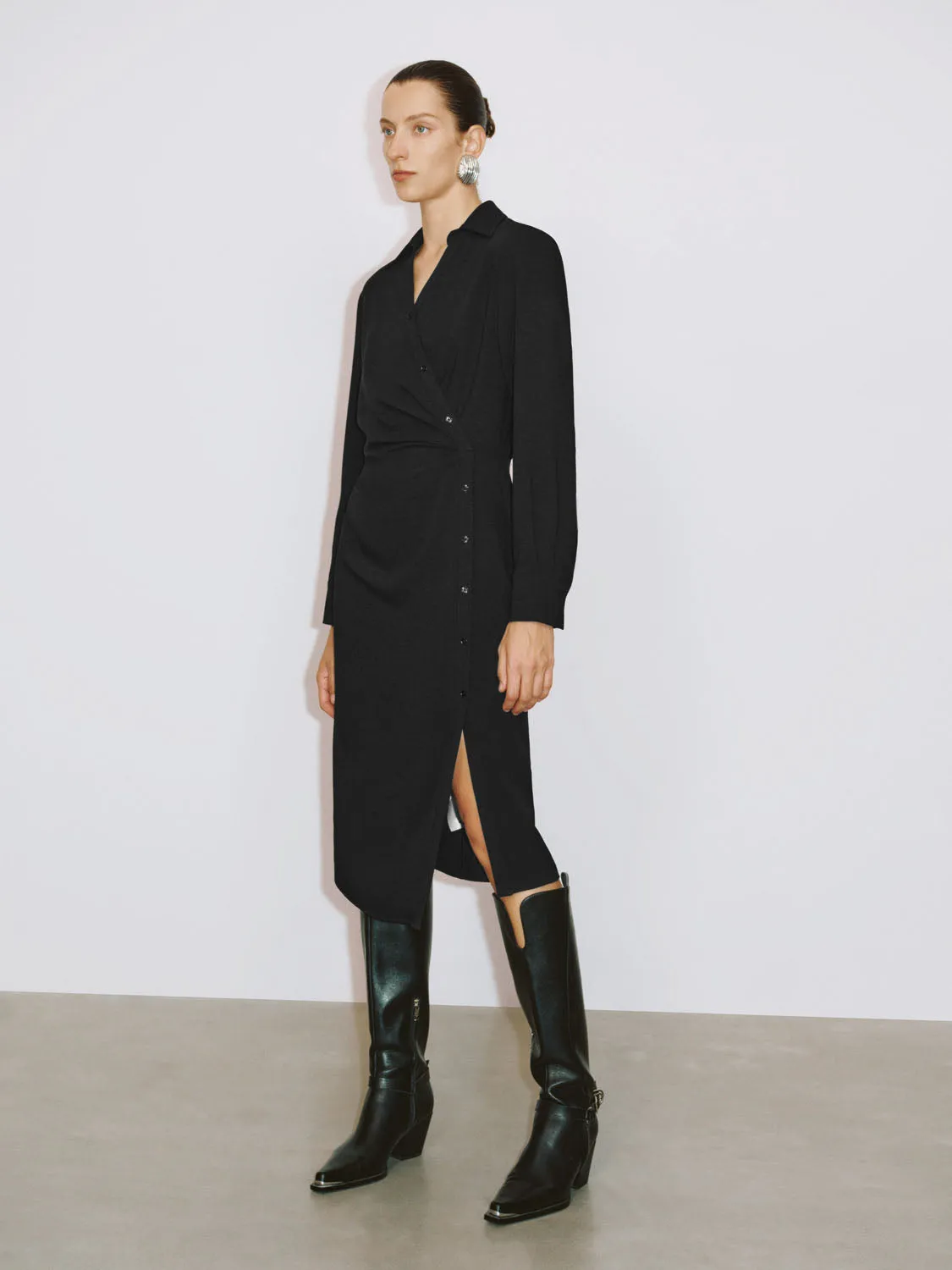 Crossover Split Hem Dresses