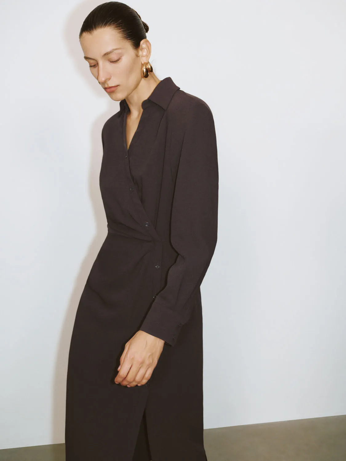 Crossover Split Hem Dresses