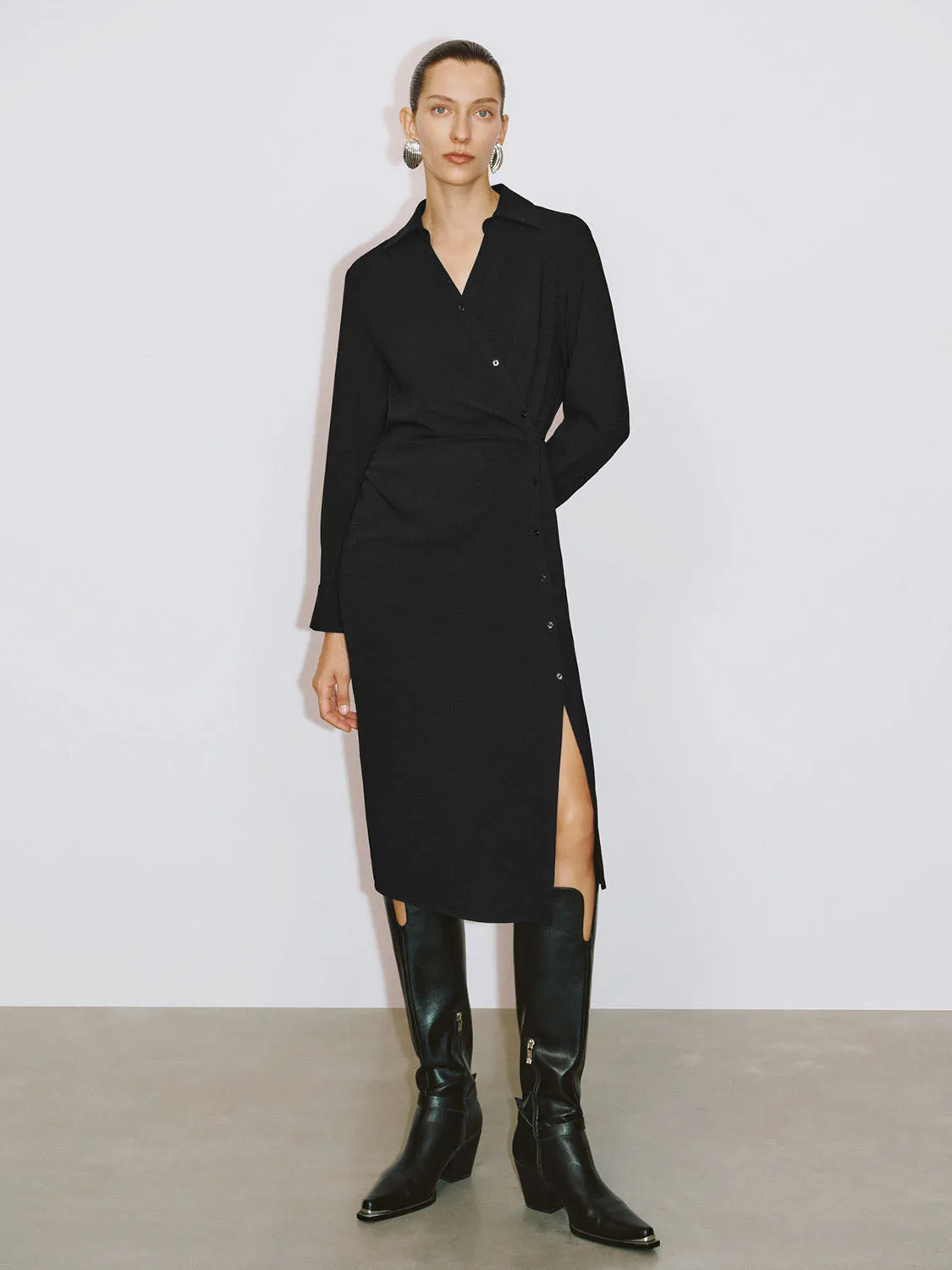 Crossover Split Hem Dresses