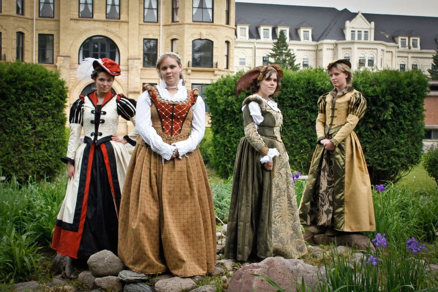 CUSTOM Tudor Court Renaissance High Collared Riding Dress Outfit Costume- 4 pieces include 2 skirts, jacket and hat