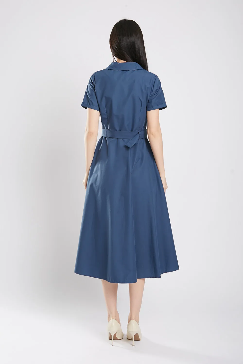 Dahlia Midaxi Dress in Navy Blue