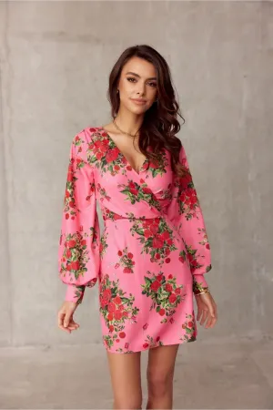 Deep V-Neck Mini Dress with Flared Hem