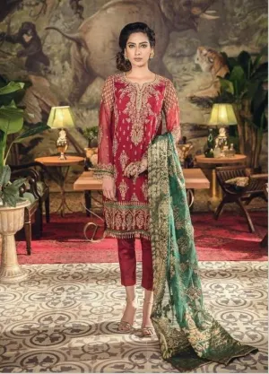 Designer Chiffon Dress in Hot Red color by Iznik Model# C 1725