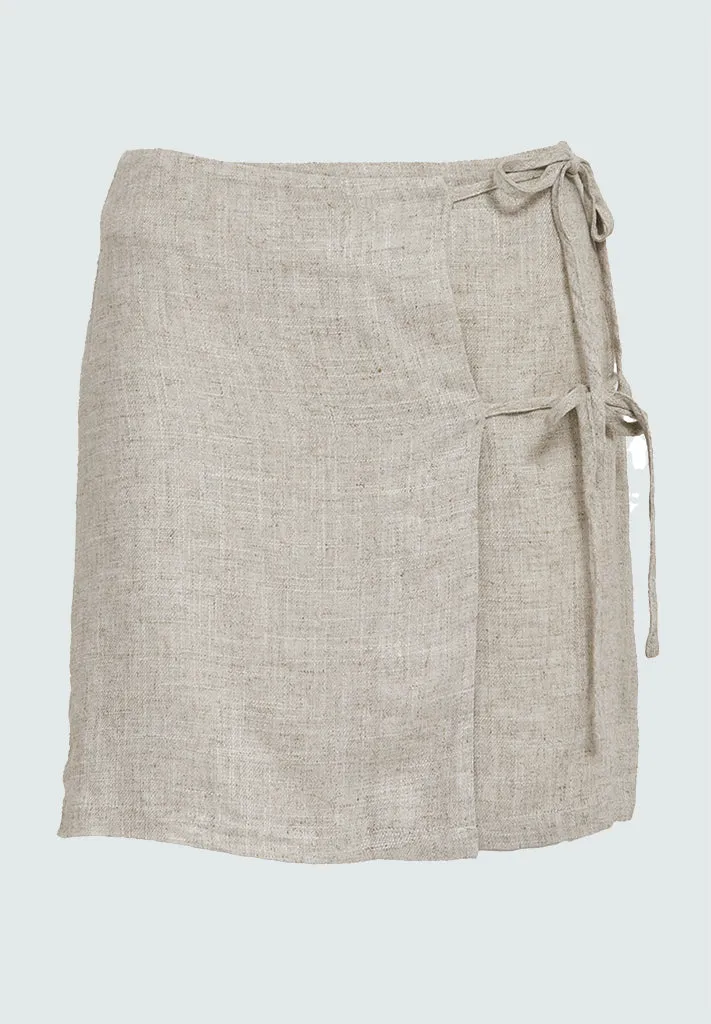DSFelicia Tie Short Skirt - Feather Gray Melange
