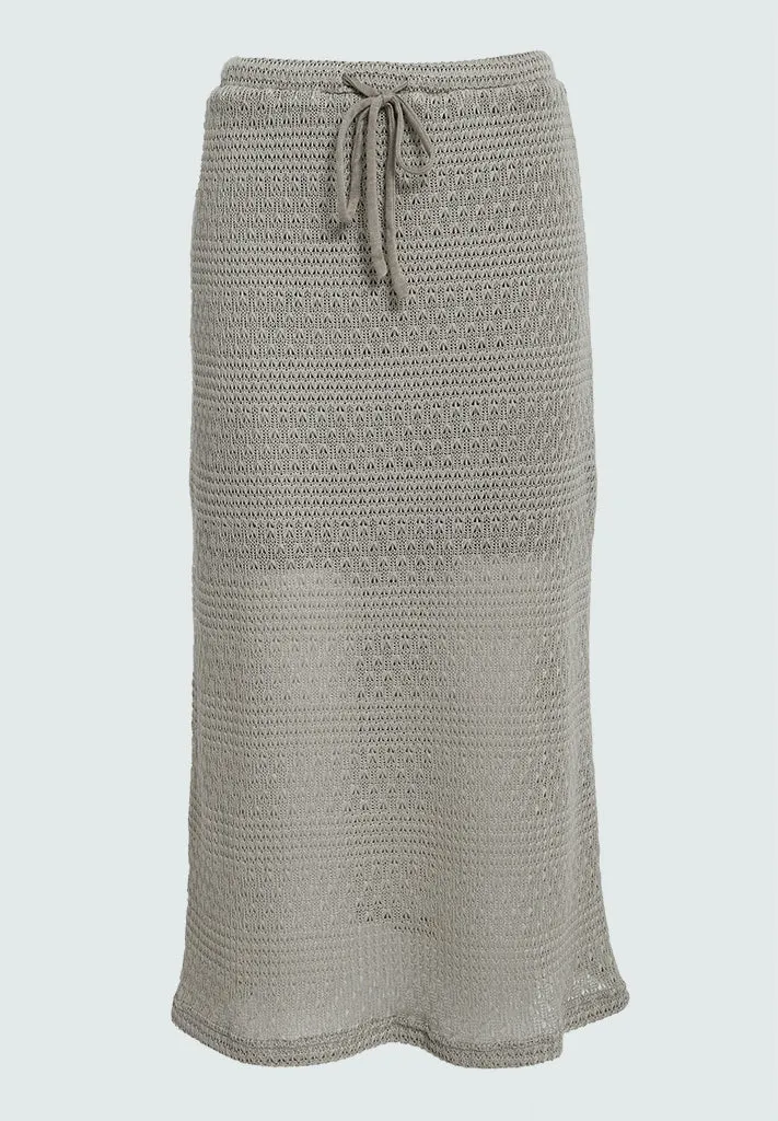 DSFlora Midi Skirt - Feather Gray