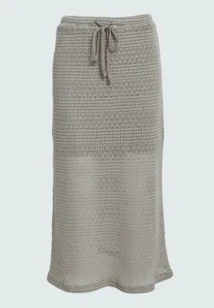 DSFlora Midi Skirt - Feather Gray