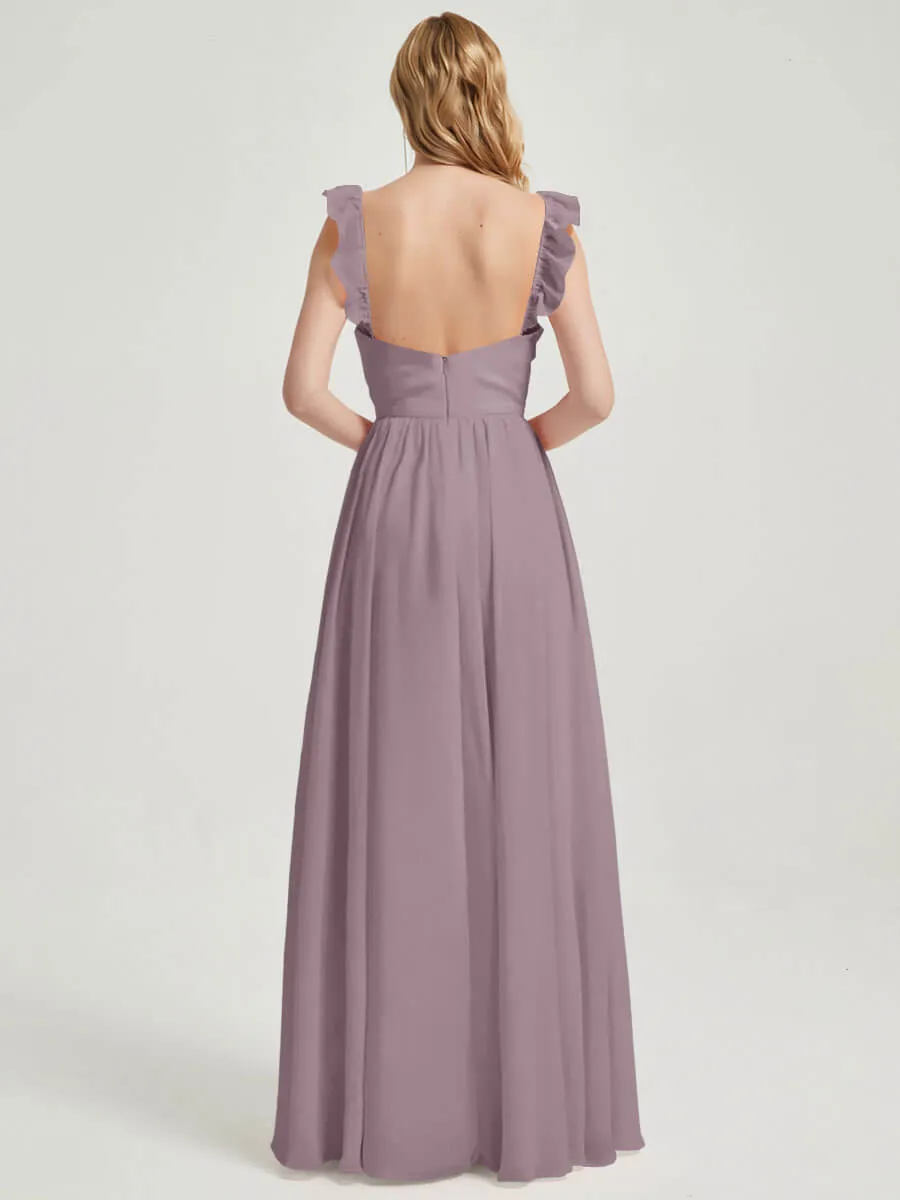 Dusk 3 In 1 Detachable Straps Convertible Chiffon Bridesmaid Dress