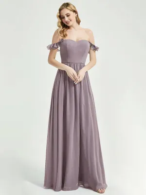 Dusk 3 In 1 Detachable Straps Convertible Chiffon Bridesmaid Dress