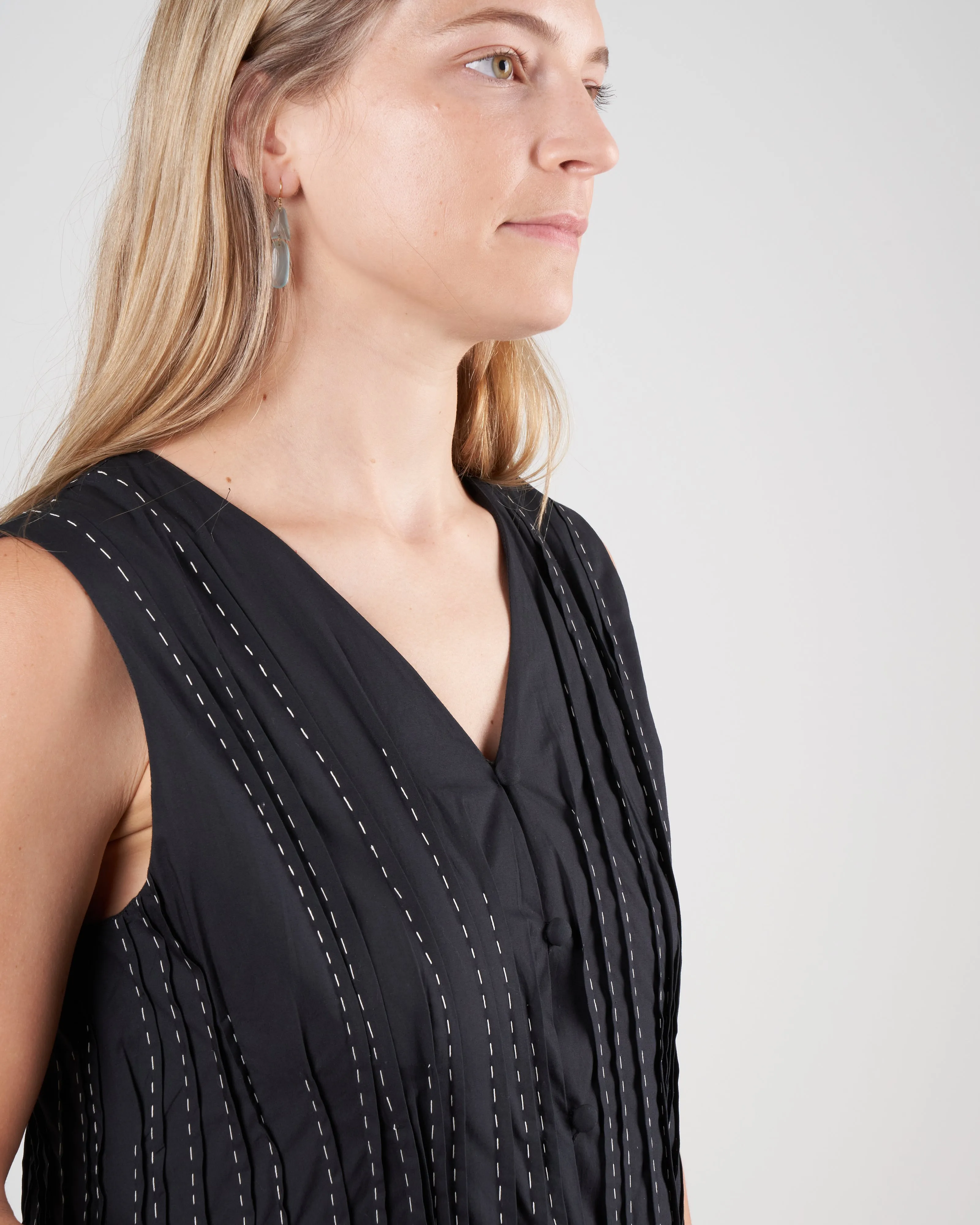 eaton dress - black/ivory embroidery