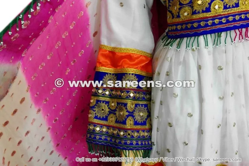 Elegant Afghan Pashtun Bridal White Wedding Dress