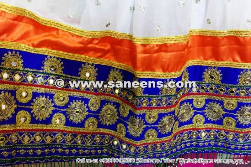 Elegant Afghan Pashtun Bridal White Wedding Dress