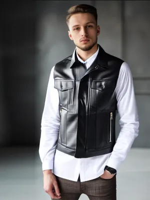 Elegant Formal Genuine Leather Vest for Men