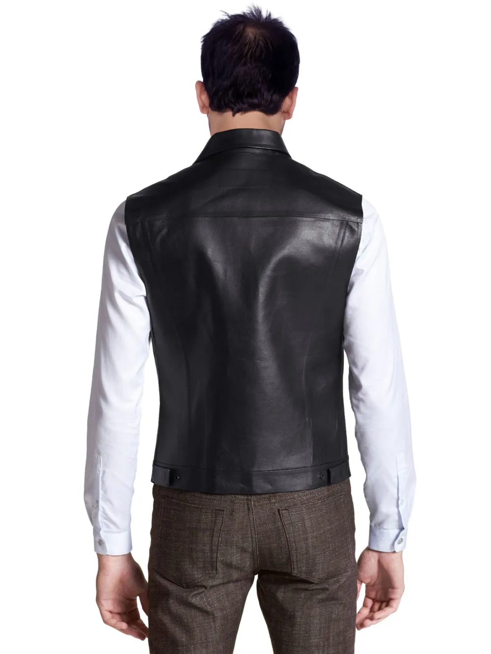 Elegant Formal Genuine Leather Vest for Men