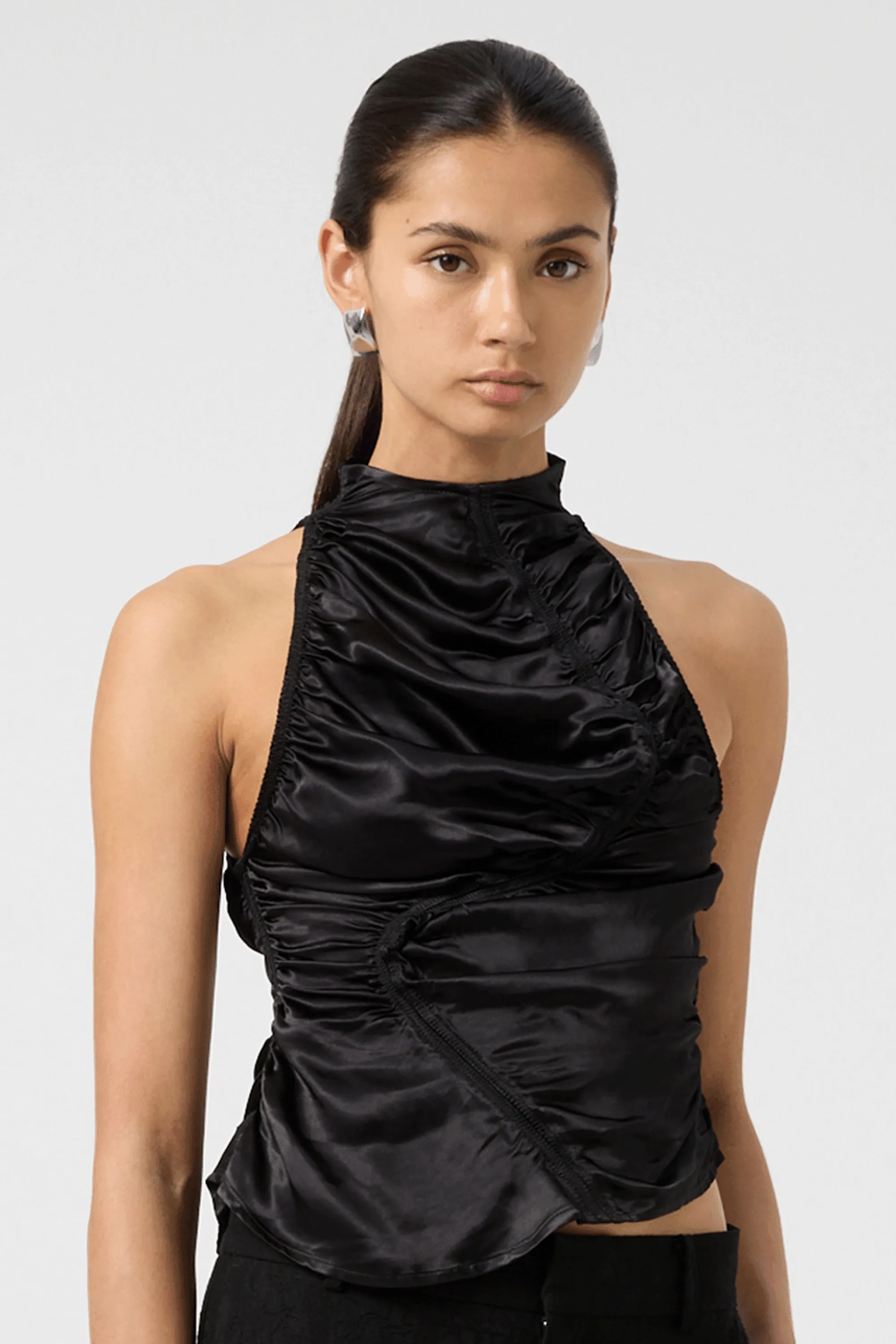 ELEMENTAL RUCHED TOP | BLACK