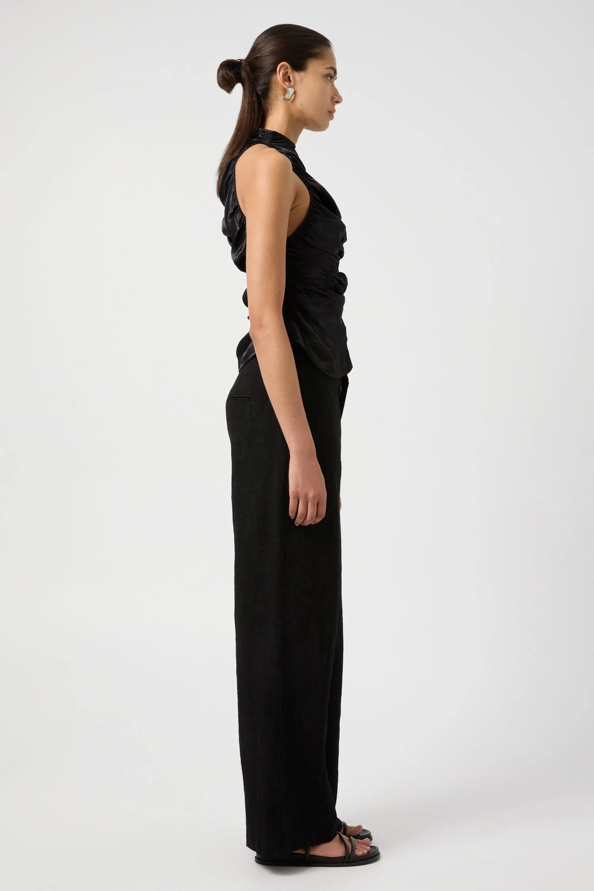 ELEMENTAL RUCHED TOP | BLACK