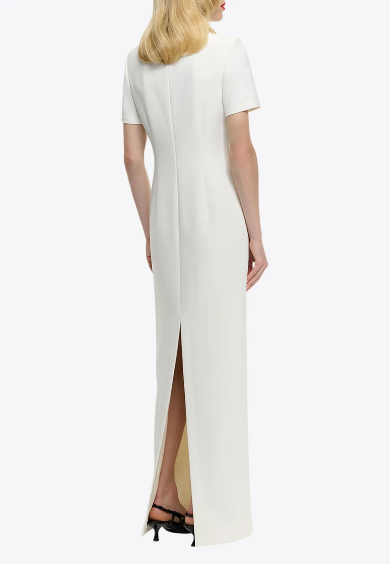 Embellished Crepe Maxi Dress