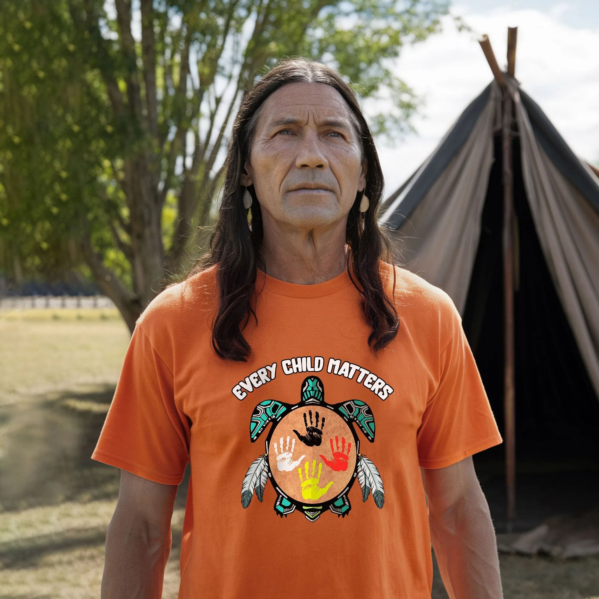 Every Child Matters Feather Hand Color On Turtle For Orange Shirt Day Unisex T-Shirt/Hoodie/Sweatshirt