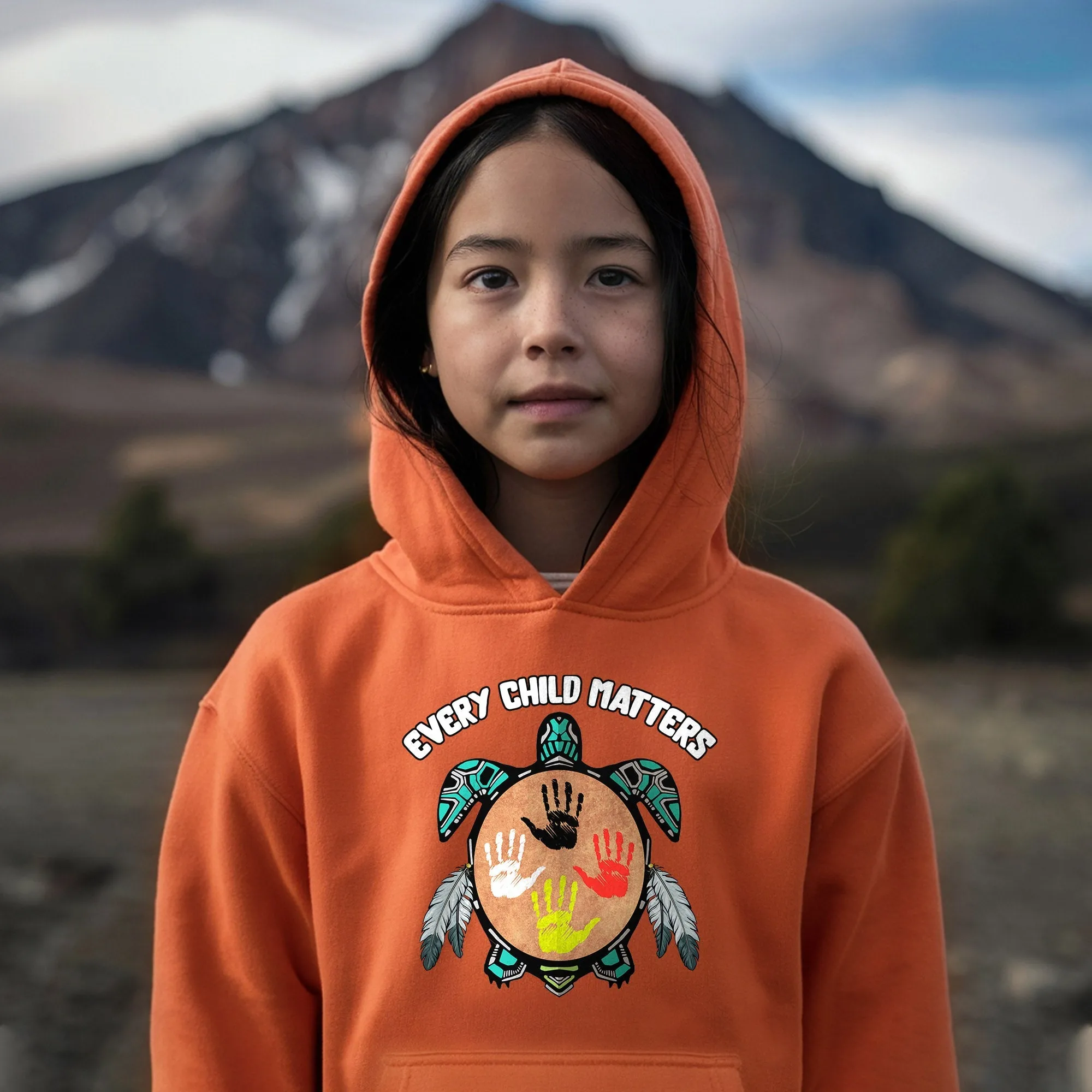 Every Child Matters Feather Hand Color On Turtle For Orange Shirt Day Unisex T-Shirt/Hoodie/Sweatshirt