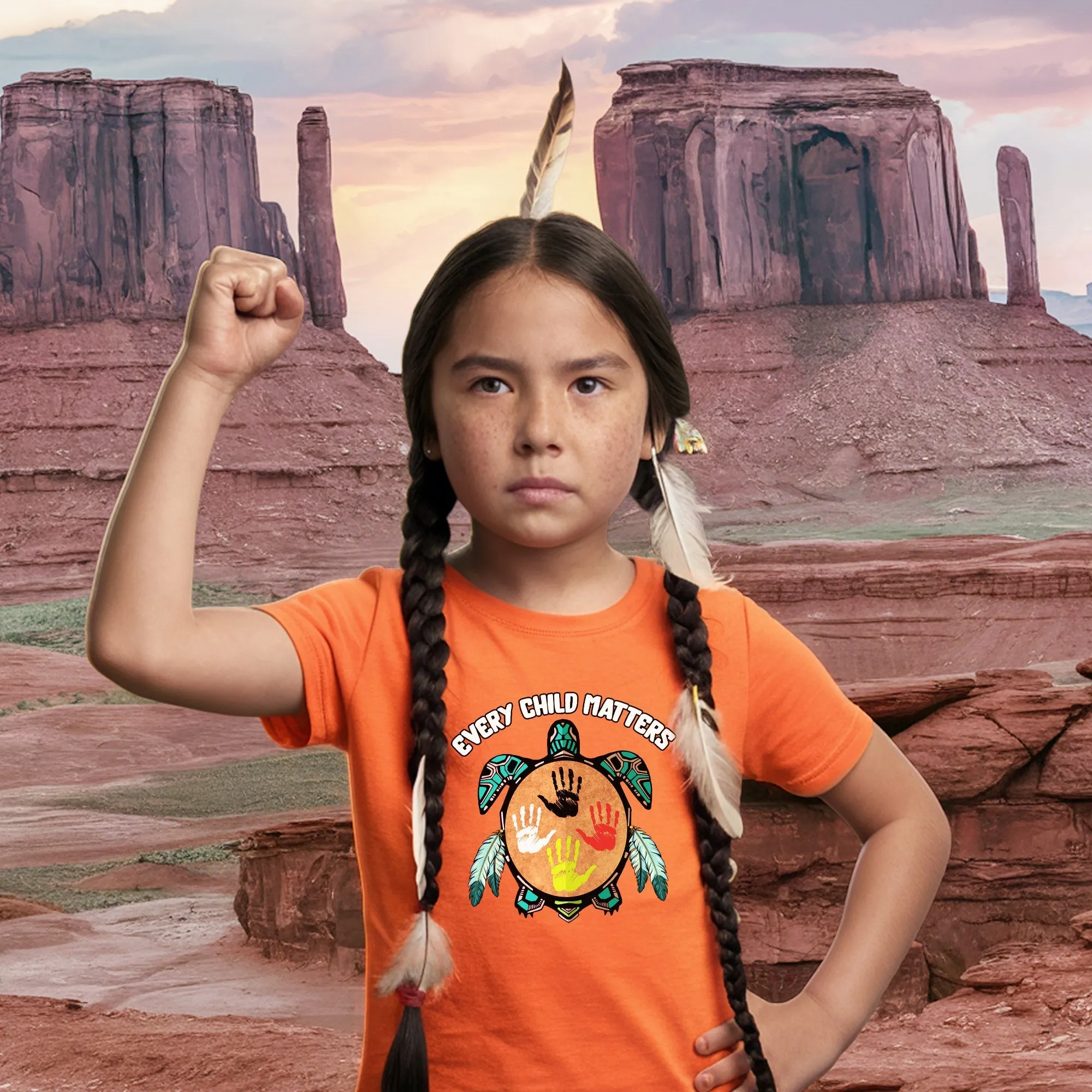 Every Child Matters Feather Hand Color On Turtle For Orange Shirt Day Unisex T-Shirt/Hoodie/Sweatshirt