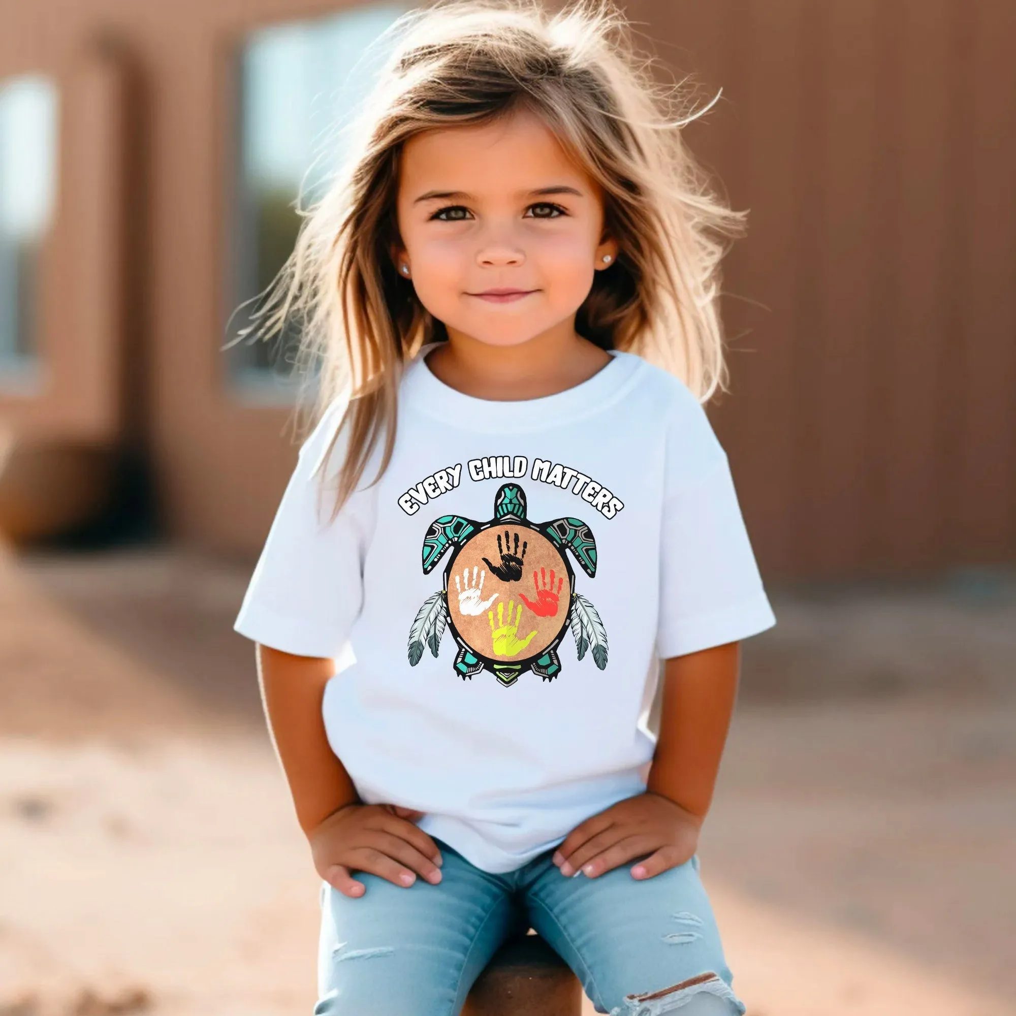 Every Child Matters Feather Hand Color On Turtle For Orange Shirt Day Unisex T-Shirt/Hoodie/Sweatshirt