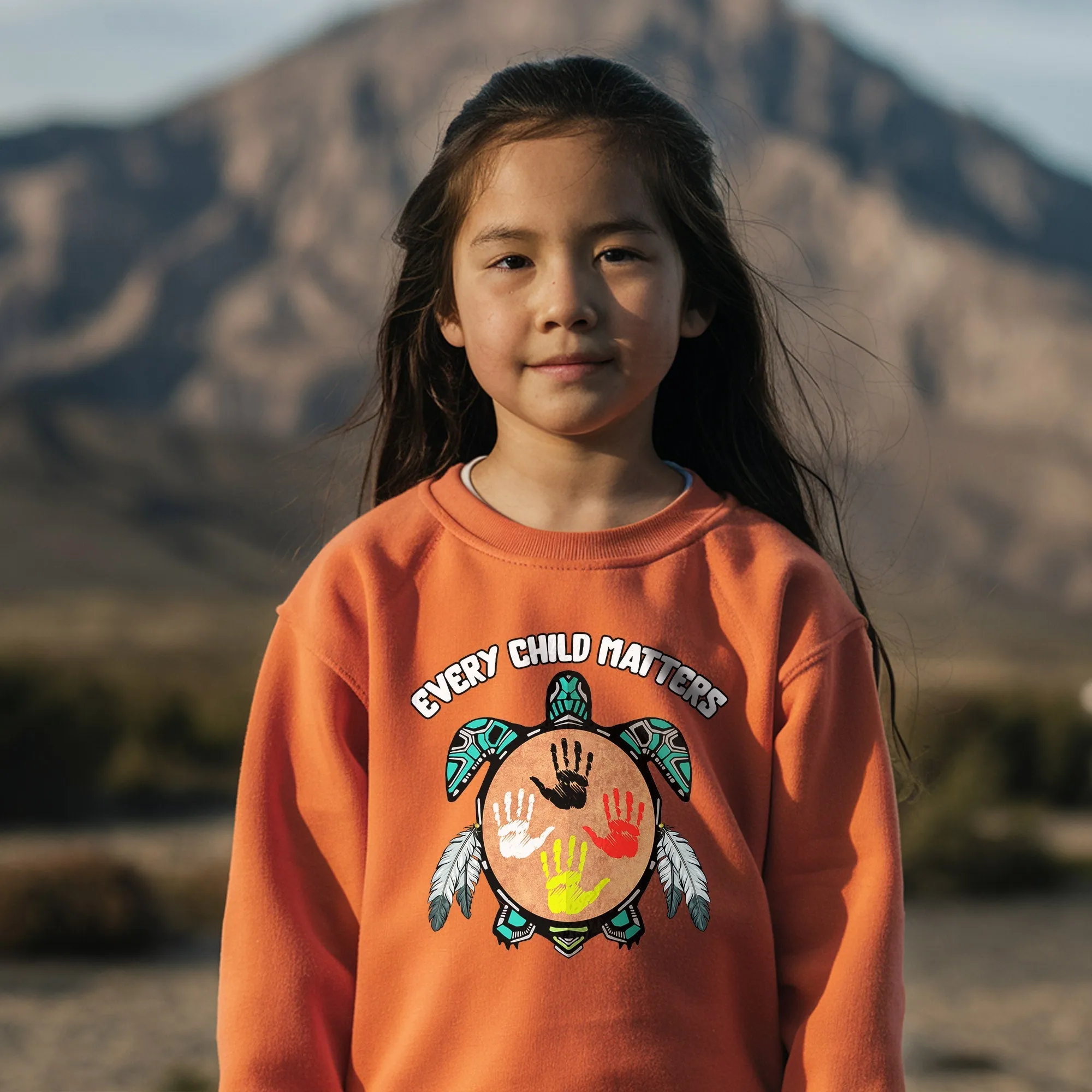 Every Child Matters Feather Hand Color On Turtle For Orange Shirt Day Unisex T-Shirt/Hoodie/Sweatshirt
