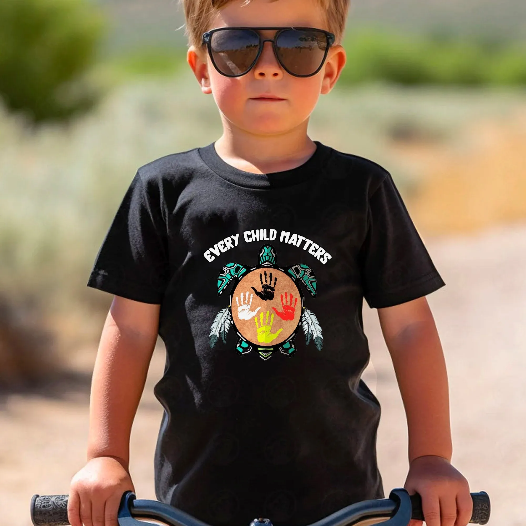 Every Child Matters Feather Hand Color On Turtle For Orange Shirt Day Unisex T-Shirt/Hoodie/Sweatshirt