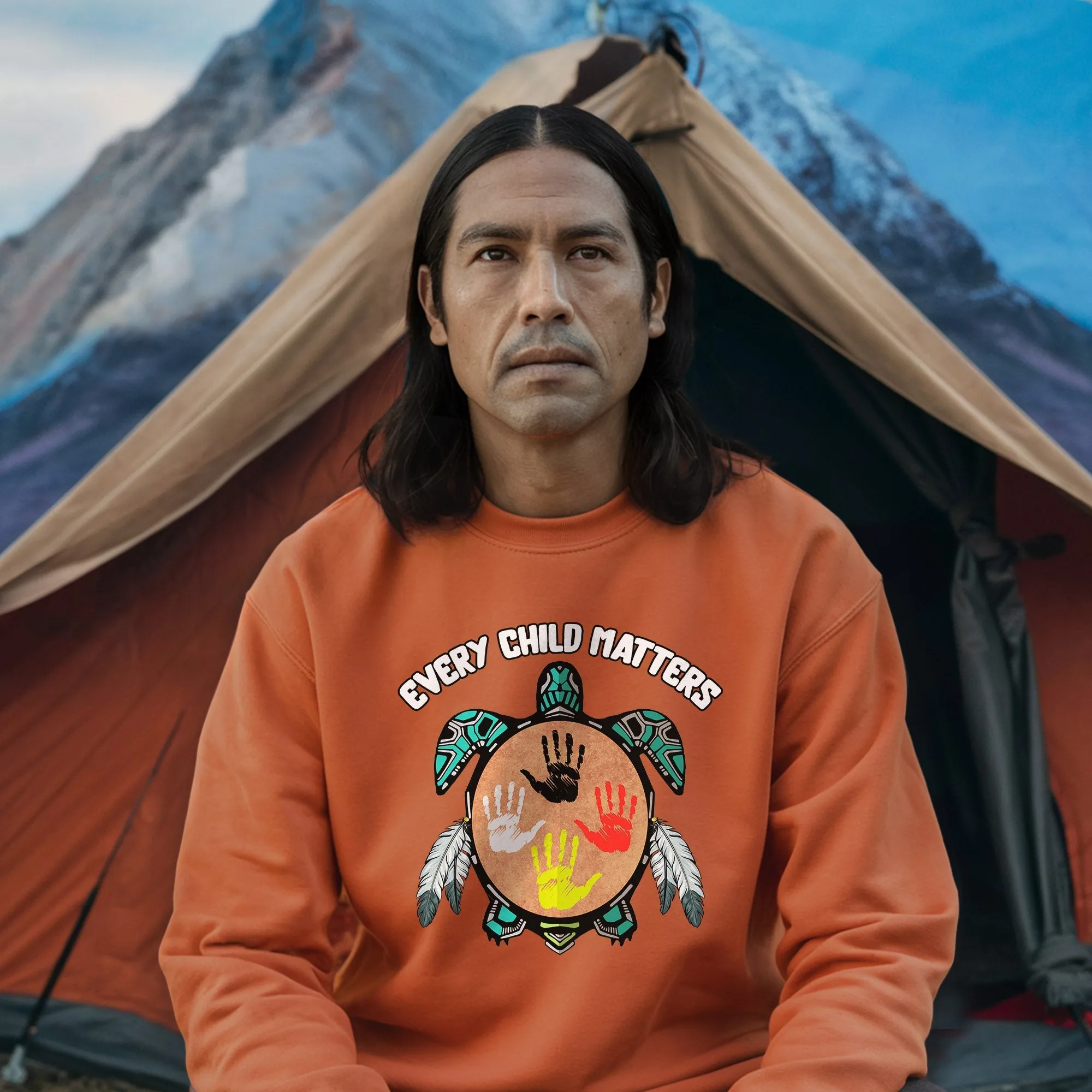 Every Child Matters Feather Hand Color On Turtle For Orange Shirt Day Unisex T-Shirt/Hoodie/Sweatshirt
